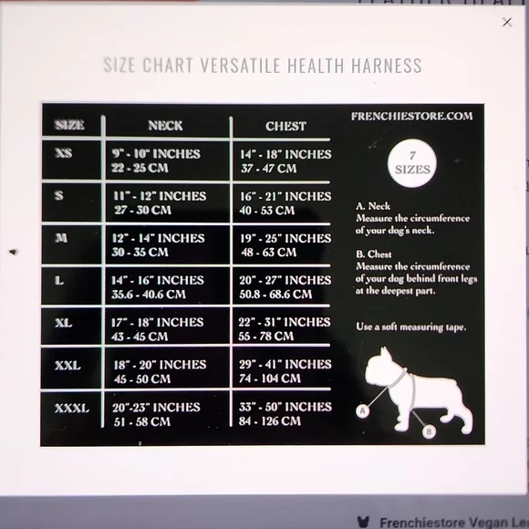 Frenchiestore neck adjustable vegan leather harness-M - Picture 6 of 6